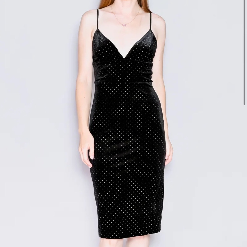 Amanda Uprichard Black Velvet Midi Dress